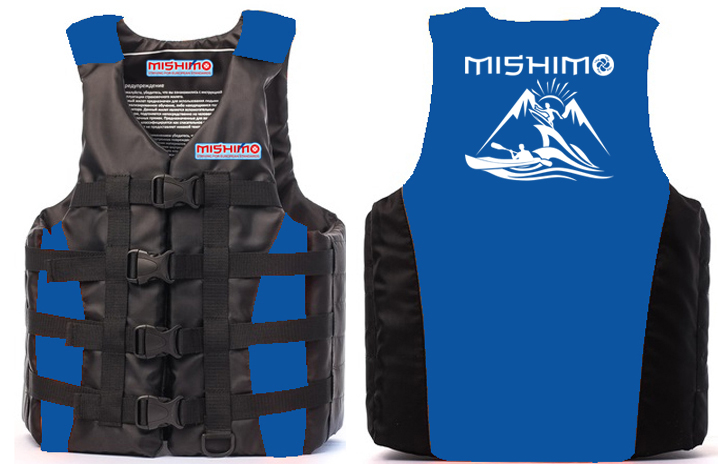 Жилет спасательный MISHIMO PRO Премиум качества  Черно-синий р.XL