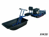 Мотобуксировщик толкач Альбатрос-XL8 с модулем. С фарой, тележки