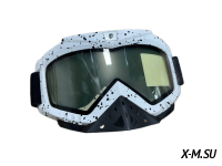 Очки зимние HETOSHI FJ05-2-1 (двойное стекло) цв. оправы Бело-черный цв.стекла прозрачный