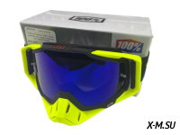 Очки мотокросс 100% XD3-6 коробка цв. оправы Желтый цв. стекла Синий