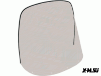 Стекло ветровое для снегохода Буран (высота 57 см, толщина 2 мм, МПК)