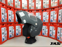 Шлем модуляр HETOSHI X-202 (светополоса,USB-кабель,встр.батарея) цв. Черный матовый р.M  